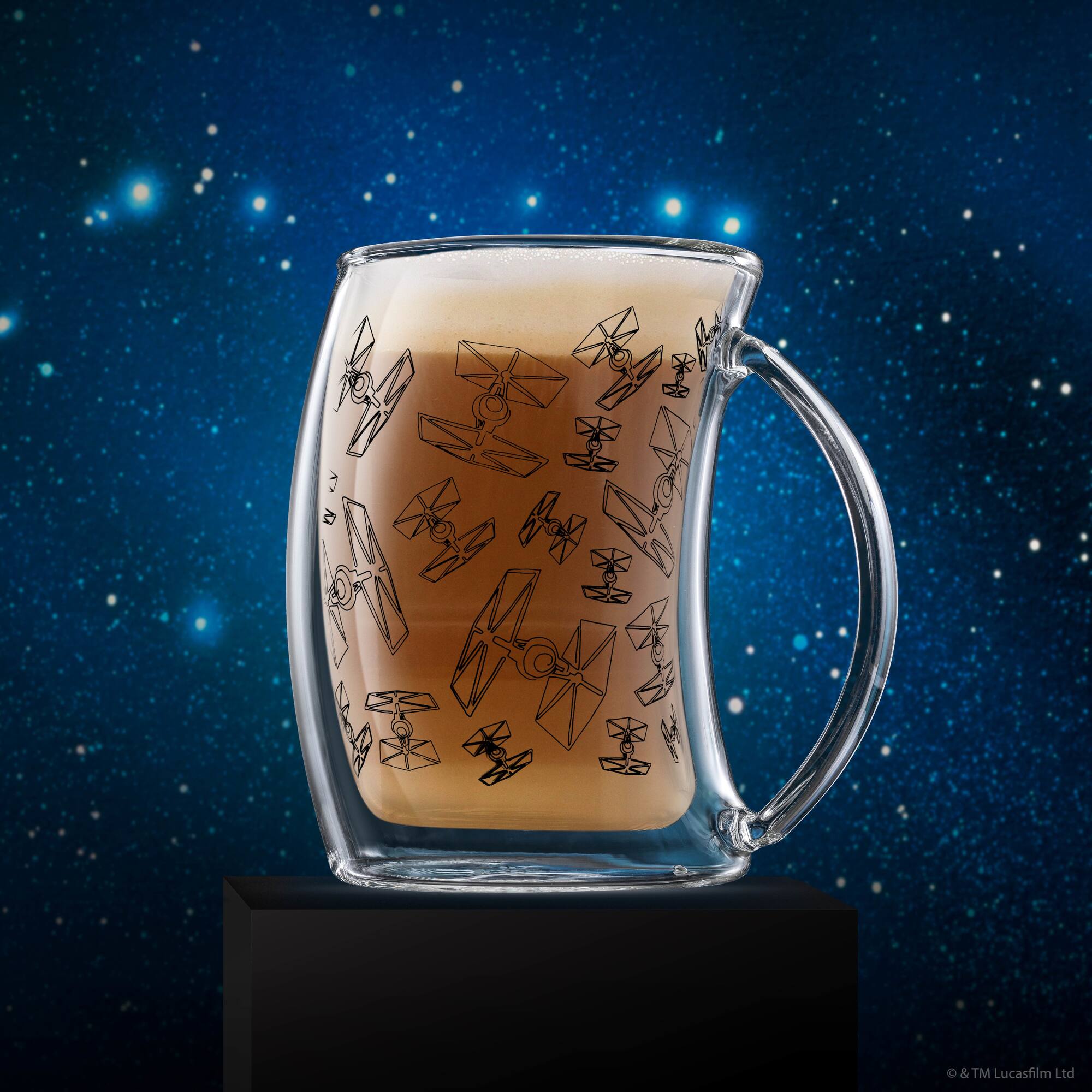 JoyJolt® Star Wars™ TIE Fighter™ 10oz. Double Wall Glass Mugs, 2ct.